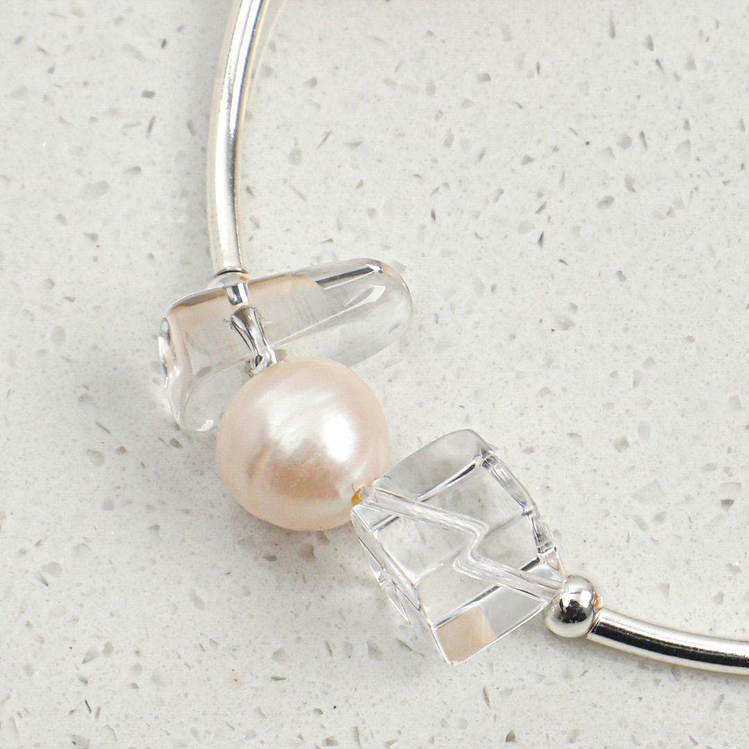 Amber Line — Citrine & Pearl Bracelet
