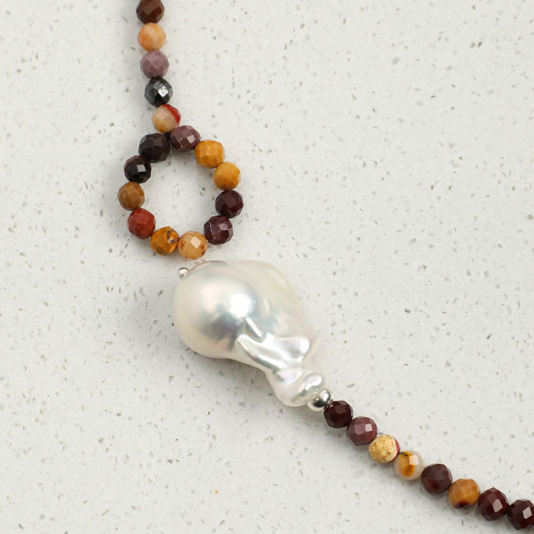 Amberline — Golden Gemstone & Baroque Pearl Necklace