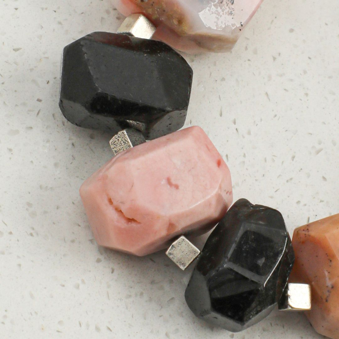 Blush Grove — Pink Opal & Baroque Pearl Bracelet
