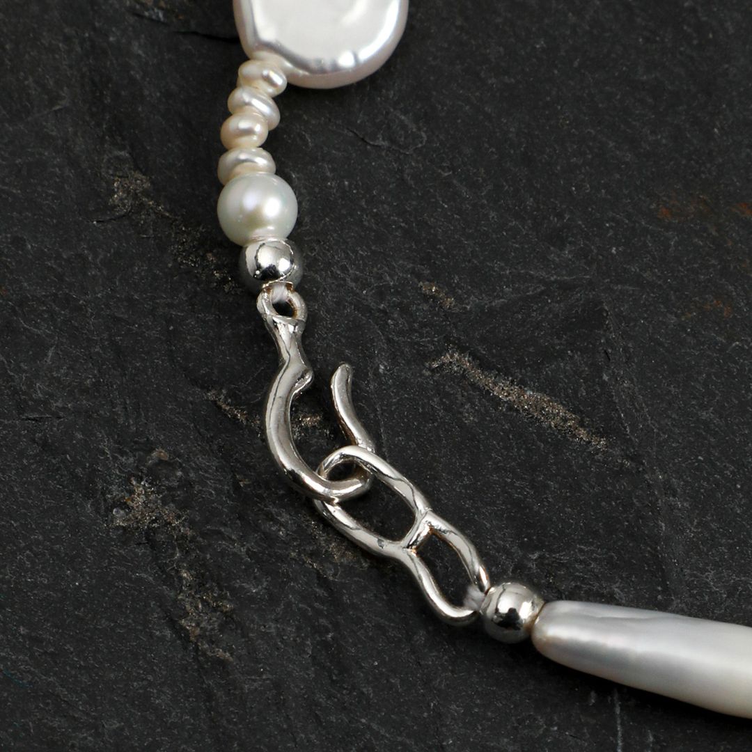 Clear Orbit — Crystal & Freshwater Pearl Bracelet