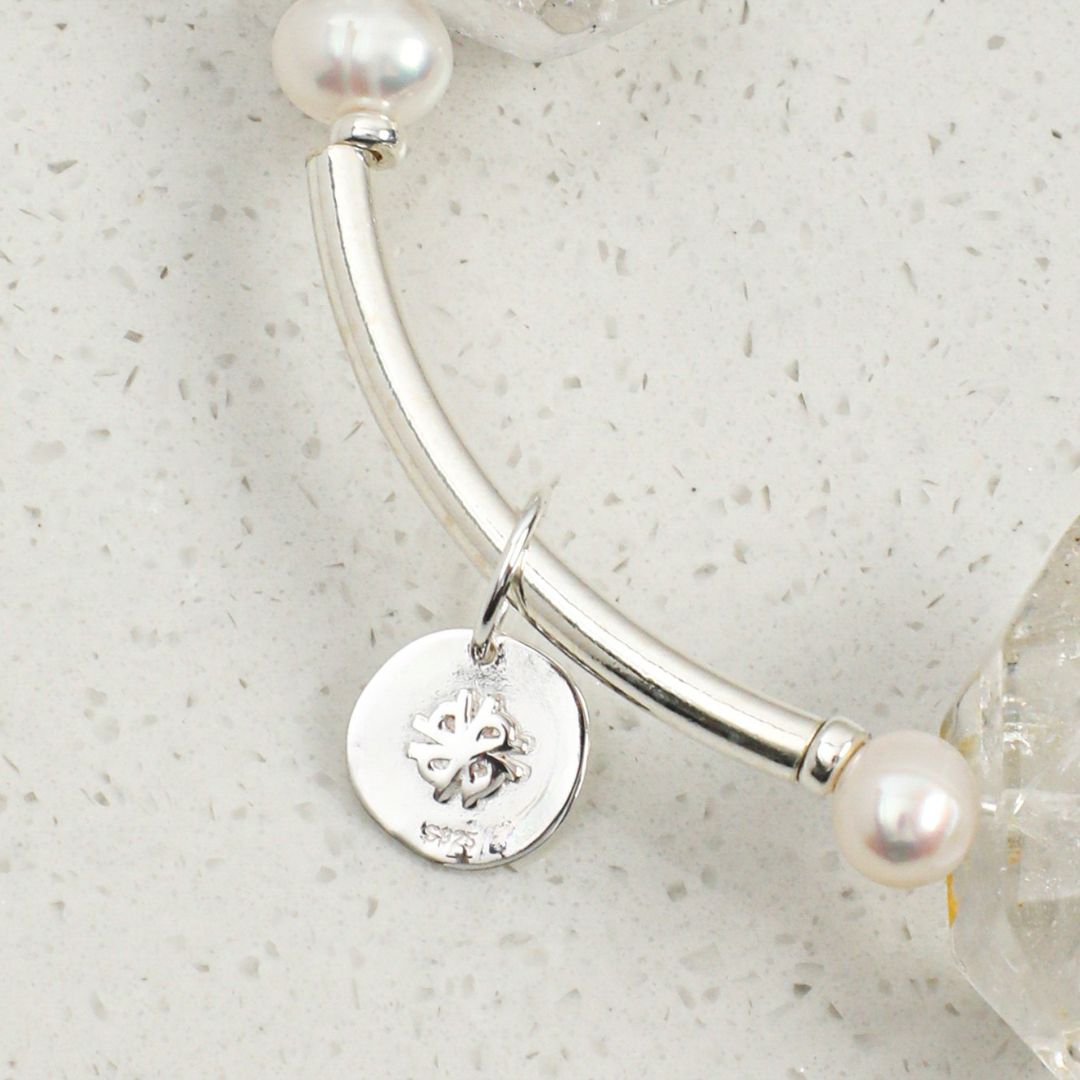 Crystal Orbit — Double-Terminated Quartz & Sterling Silver Bracelet