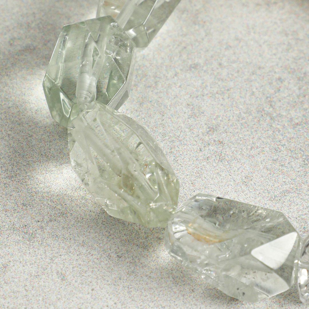 Frosted Grove — Green Quartz, Crystal & Pearl Bracelet