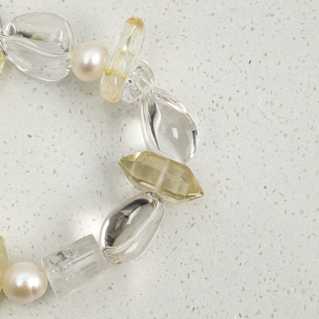 Golden Prism — Citrine & Clear Quartz Bracelet