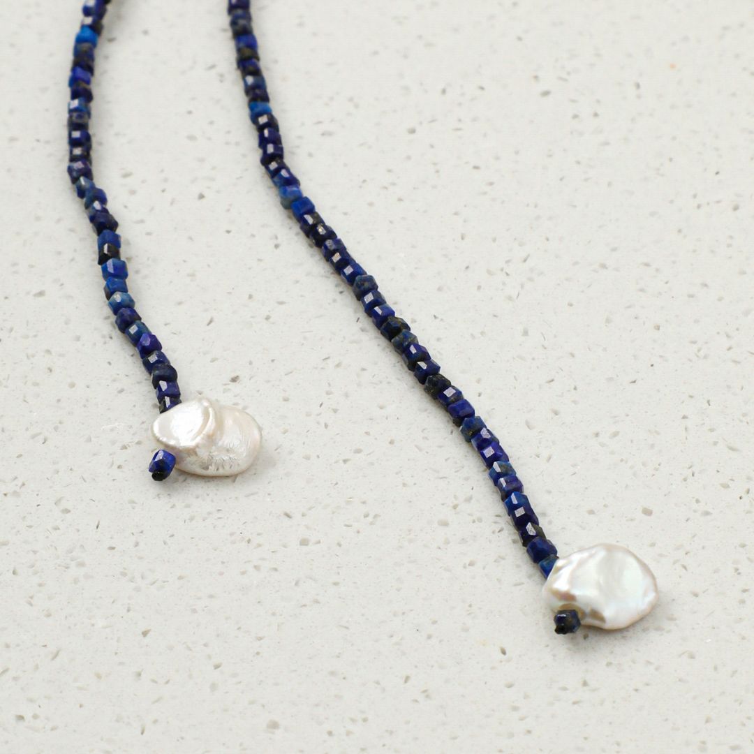 Indigo Orbit — Lapis Lazuli Wrap Necklace