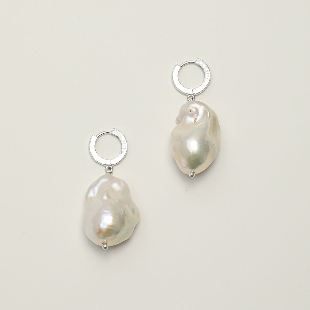 Lustre Form — Oversized Baroque Pearl Earrings