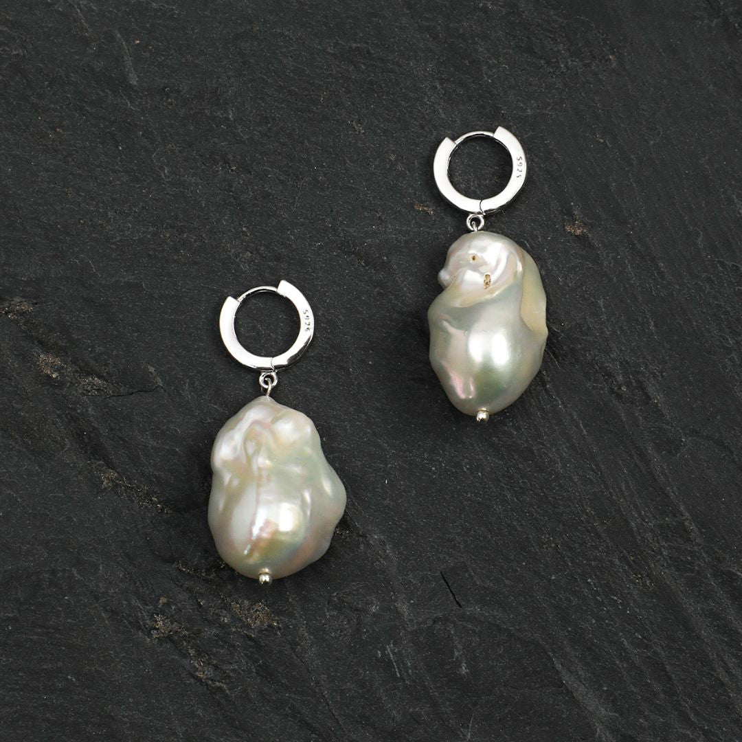 Lustre Form — Oversized Baroque Pearl Earrings