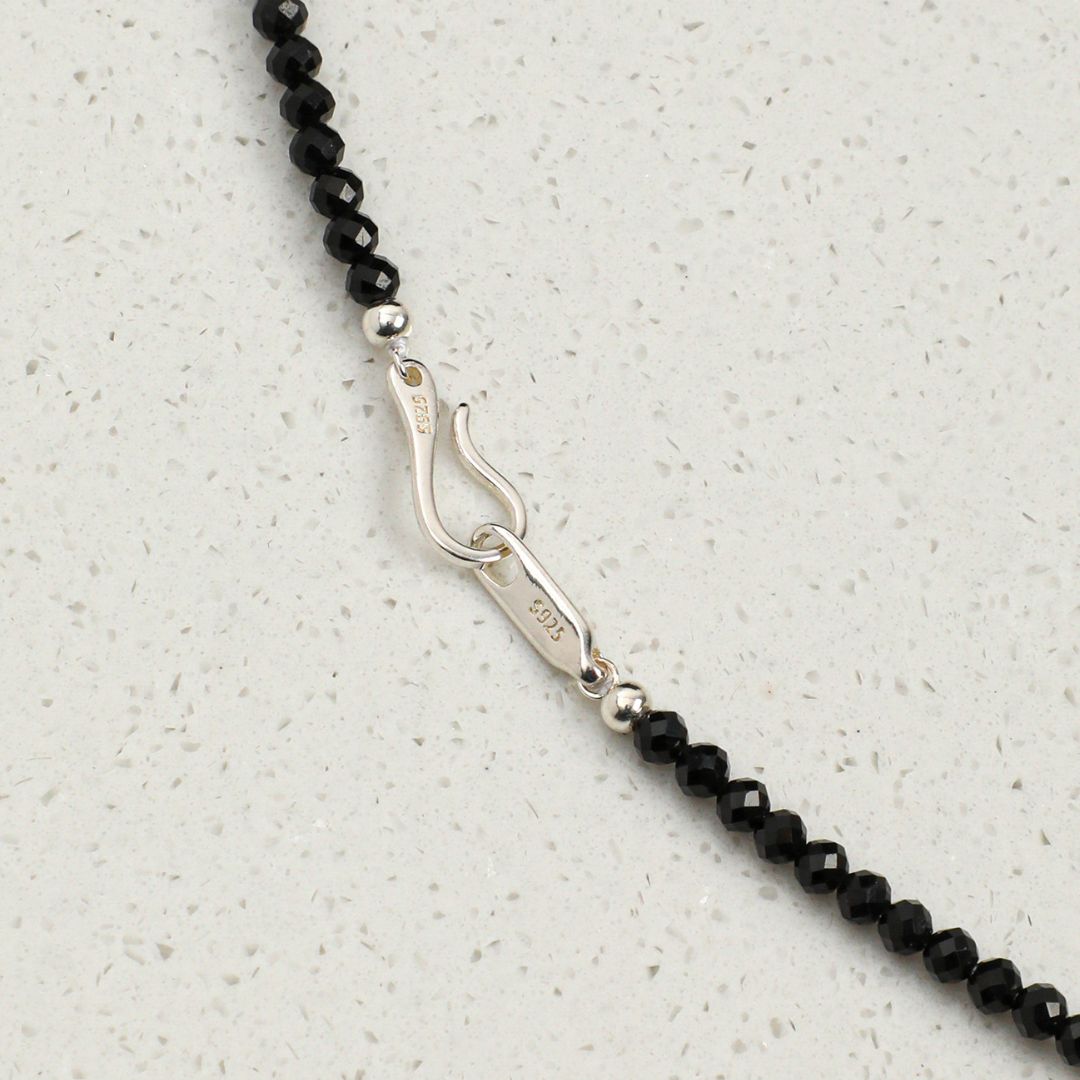 Nocturne Cascade — Black Tourmaline & Pearl Necklace