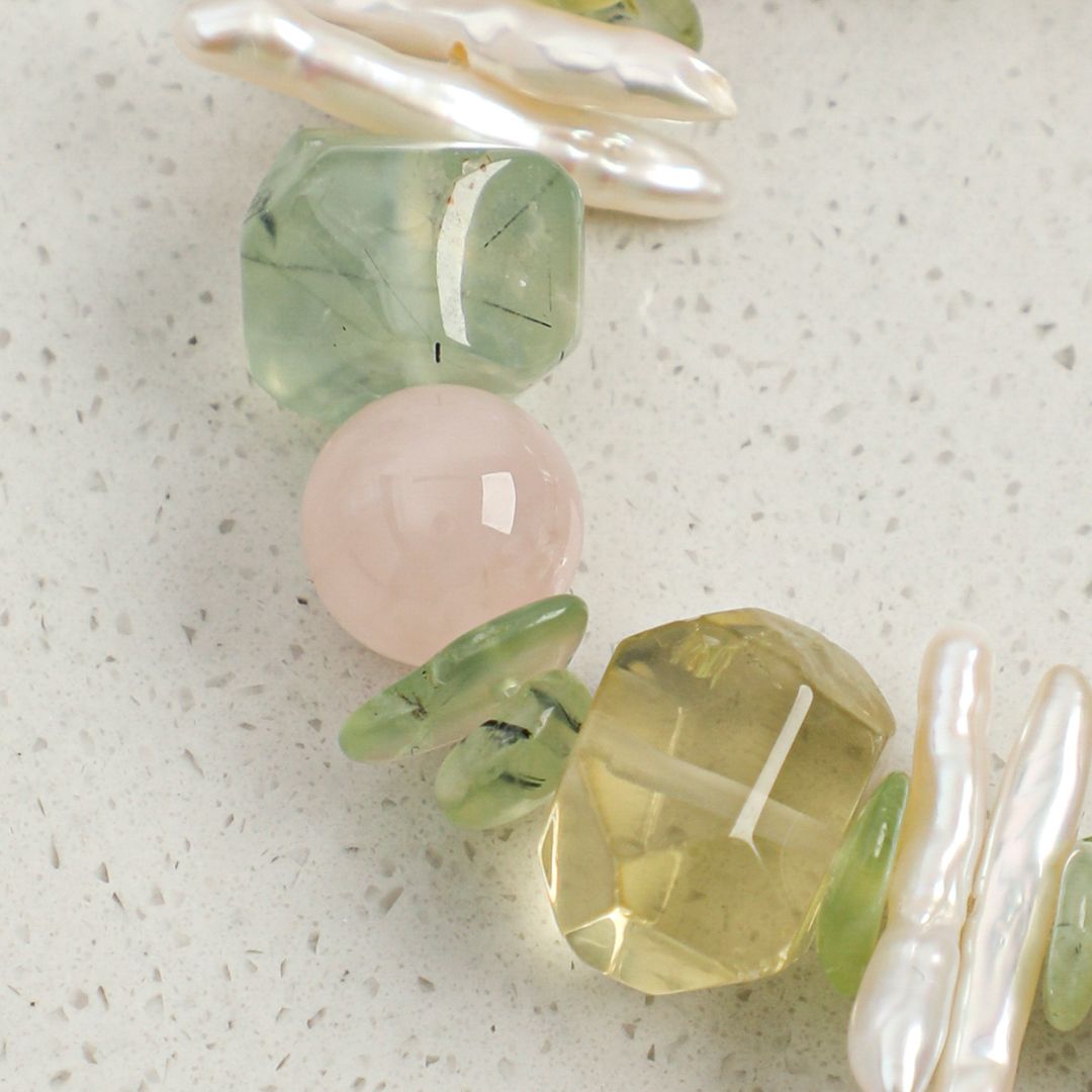 Pastel Mirage — Mixed Gemstone & Baroque Pearl Bracelet