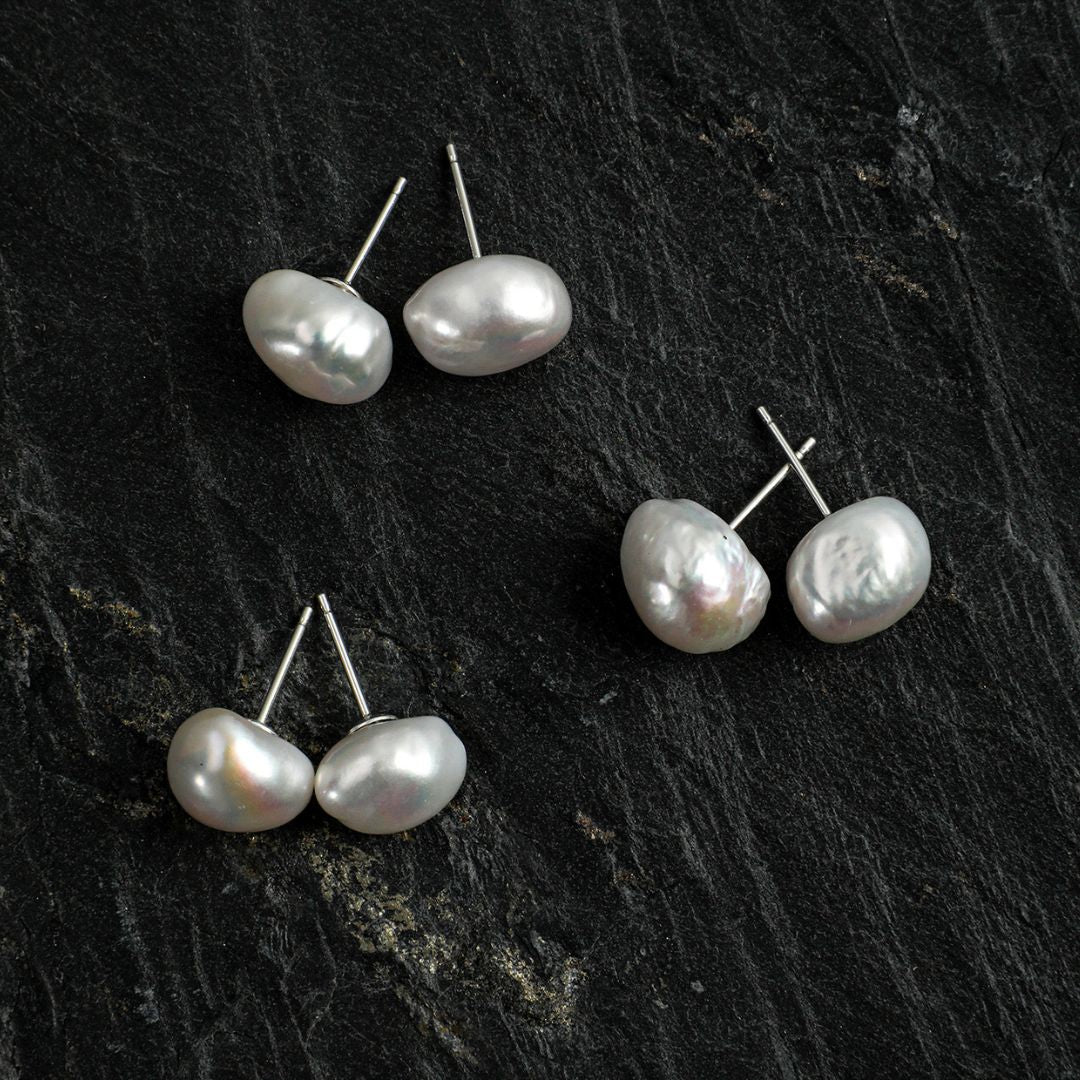 Pearl Dew — Baroque Pearl Stud Earrings