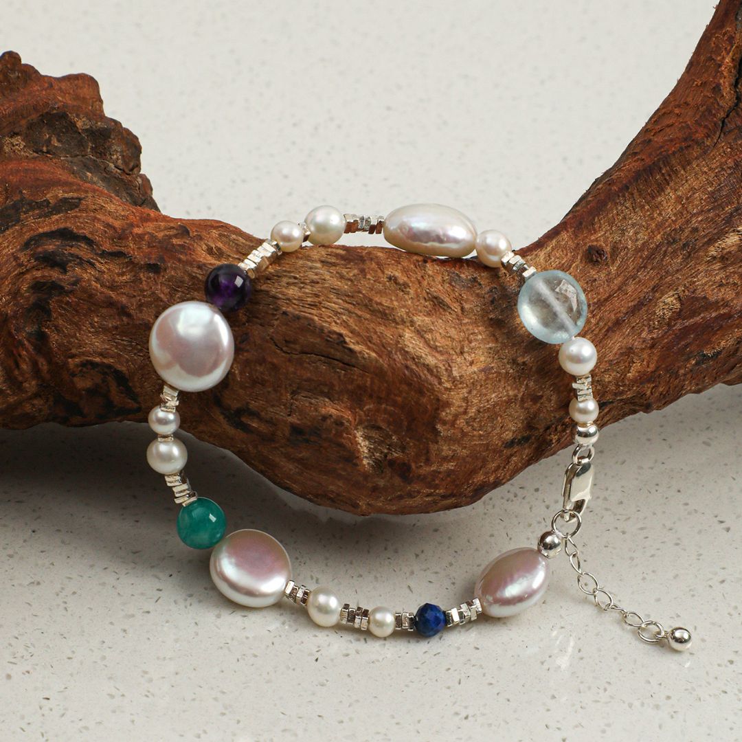 Prism Pearl — Multigem & Freshwater Pearl Bracelet