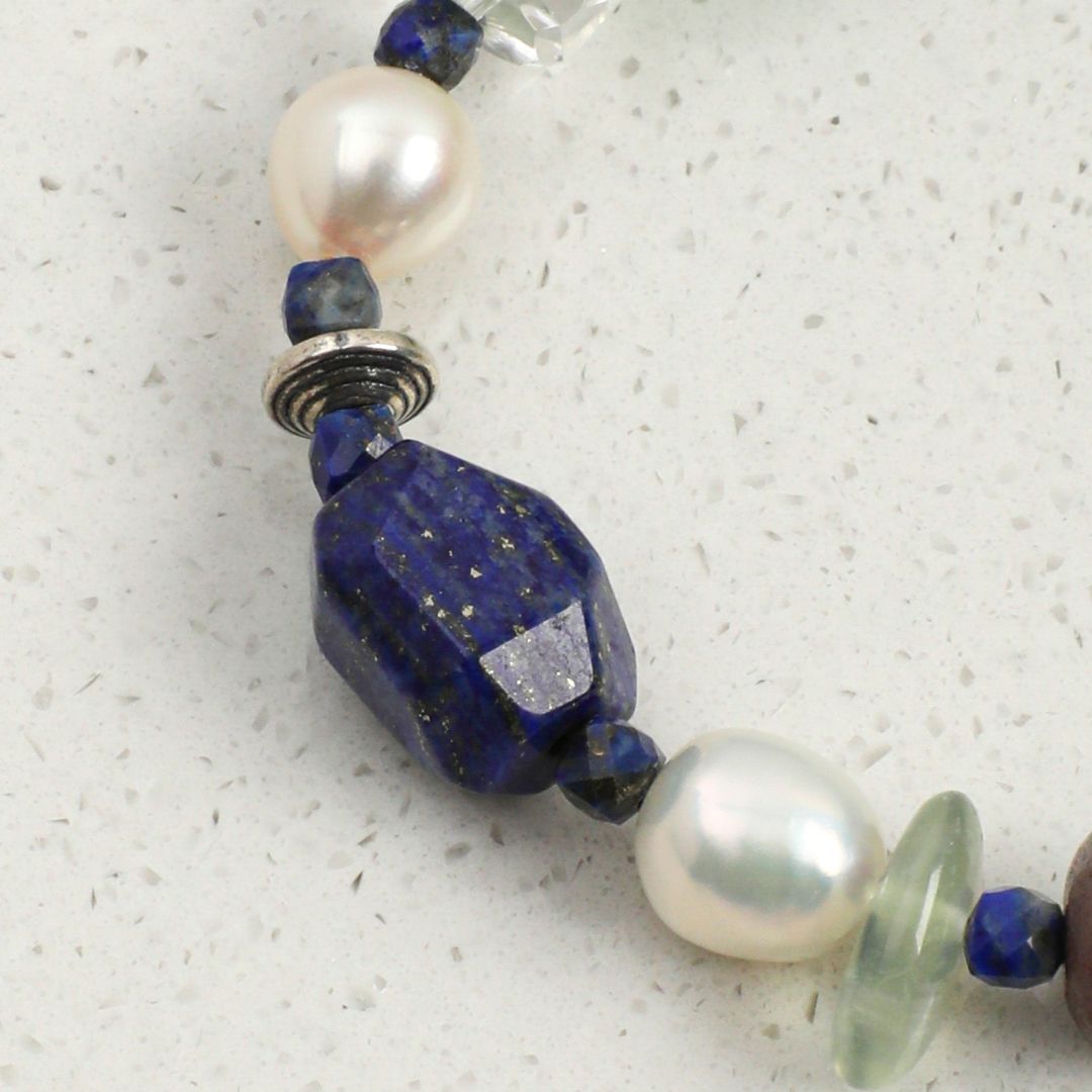 Prismatic Tide — Mixed Gemstone & Pearl Bracelet
