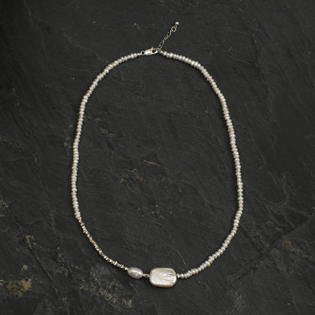 Quiet Tidal — Freshwater Pearl & Sterling Silver Necklace