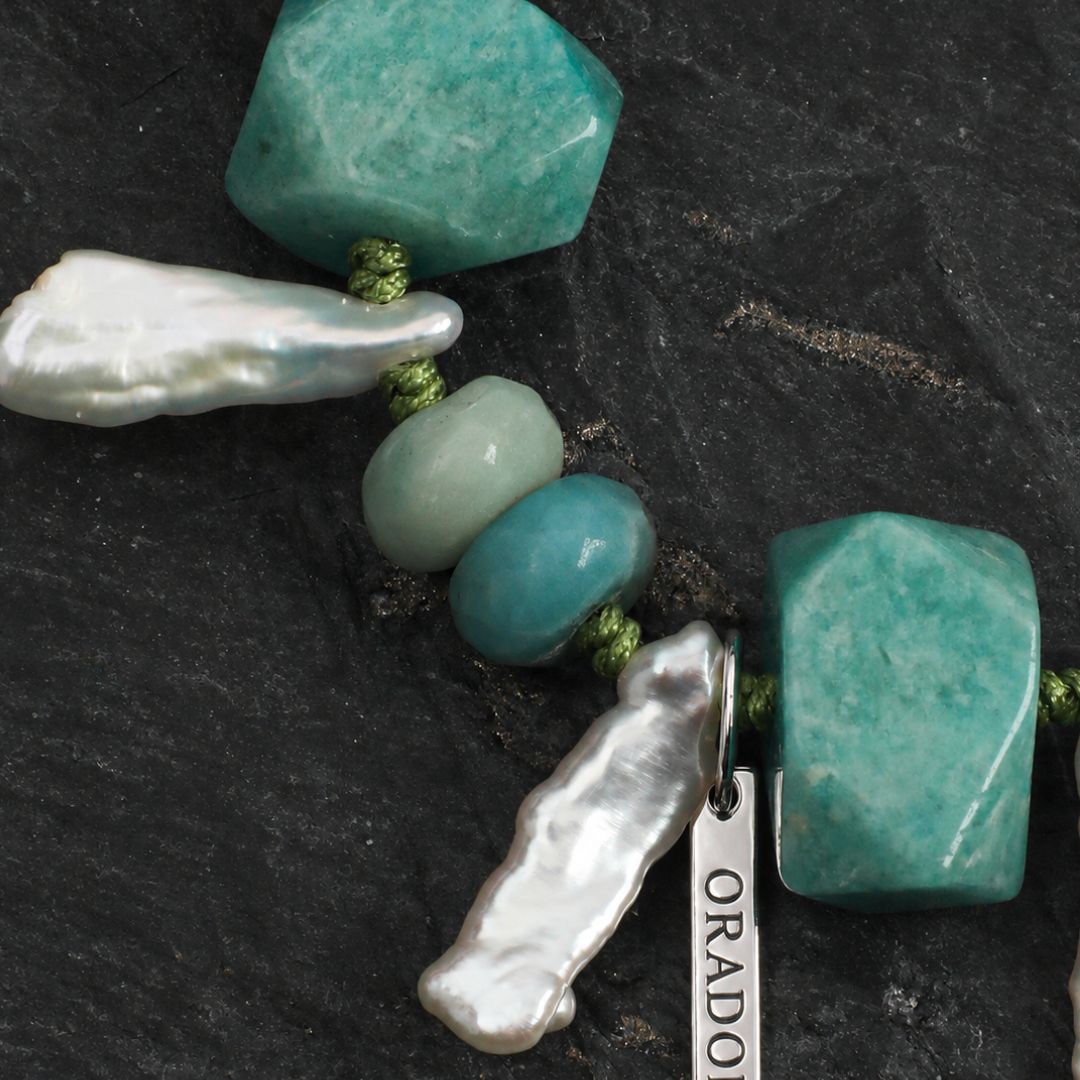 Riverlight — Amazonite & Baroque Pearl Bracelet