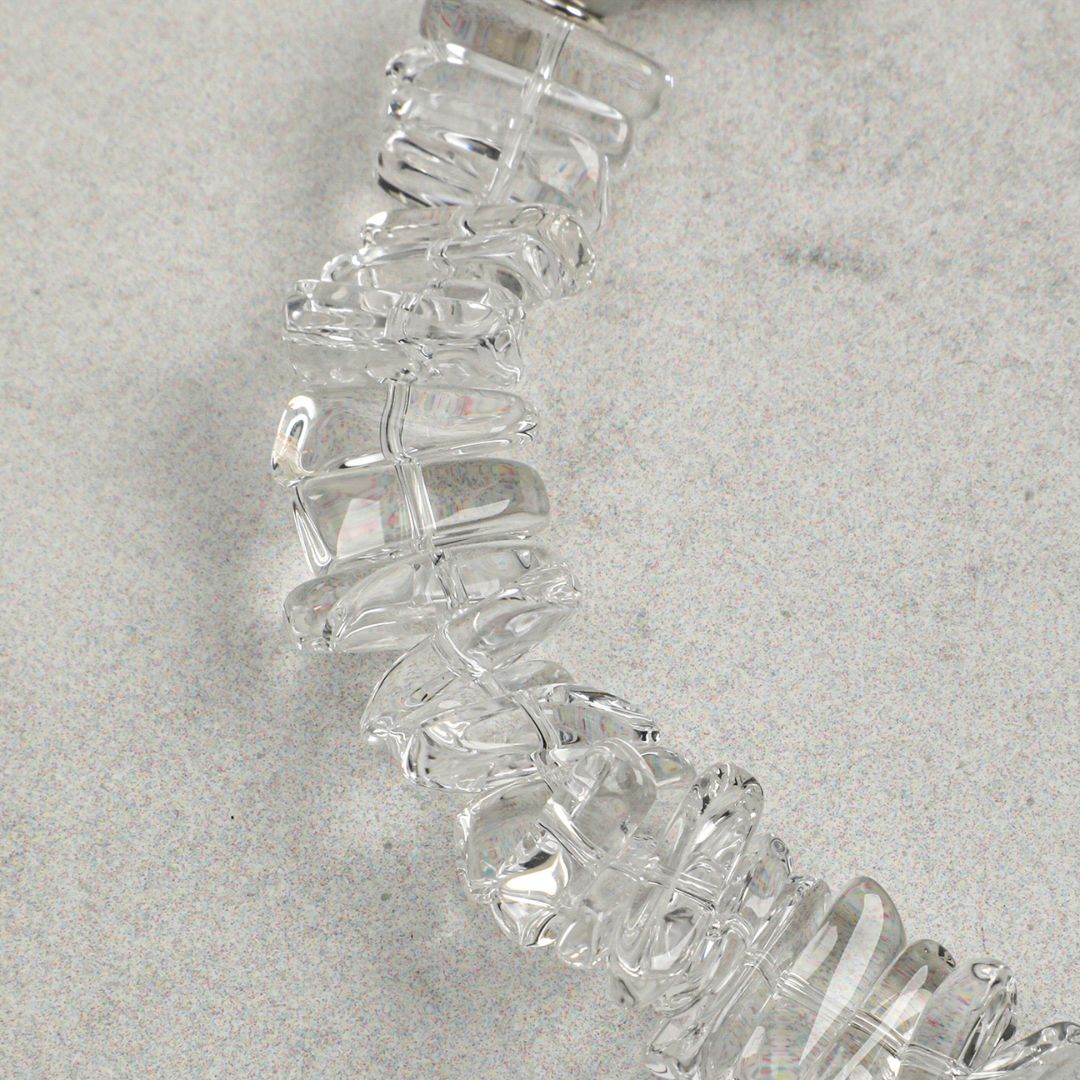 Silver Frost — Clear Quartz & Grey Pearl Bracelet