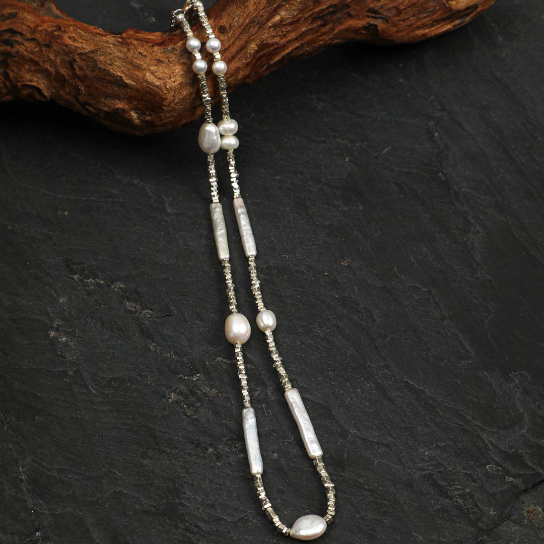 Silver Passage — Freshwater Pearl & Sterling Silver Necklace