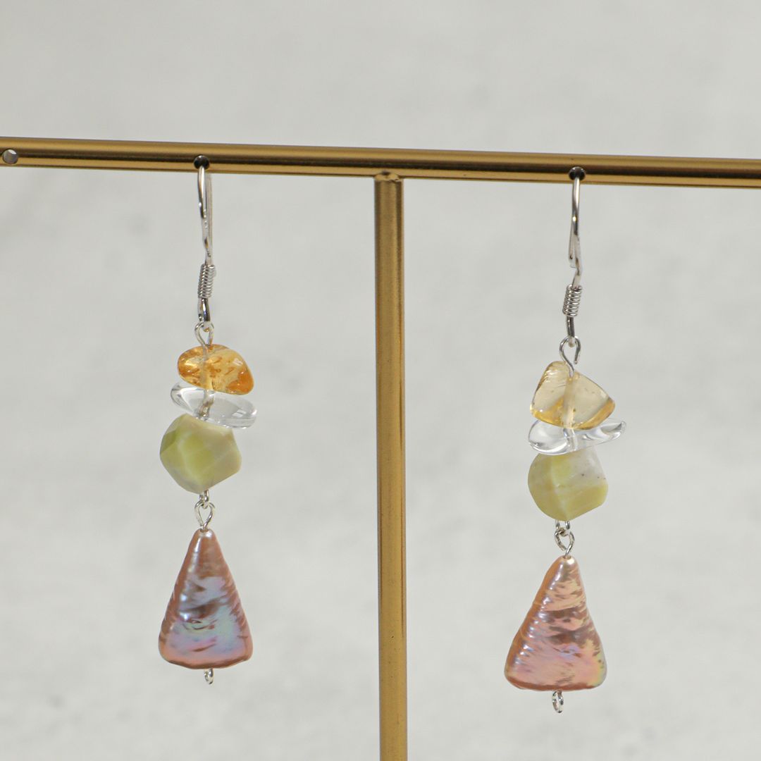 Solara Drop — Citrine & Baroque Pearl Earrings