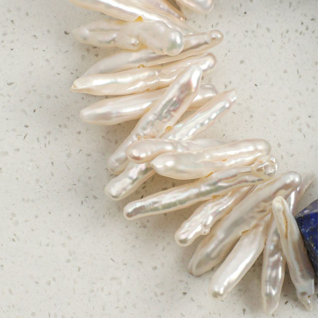 Starlit Tide — Lapis Lazuli & Baroque Pearl Bracelet