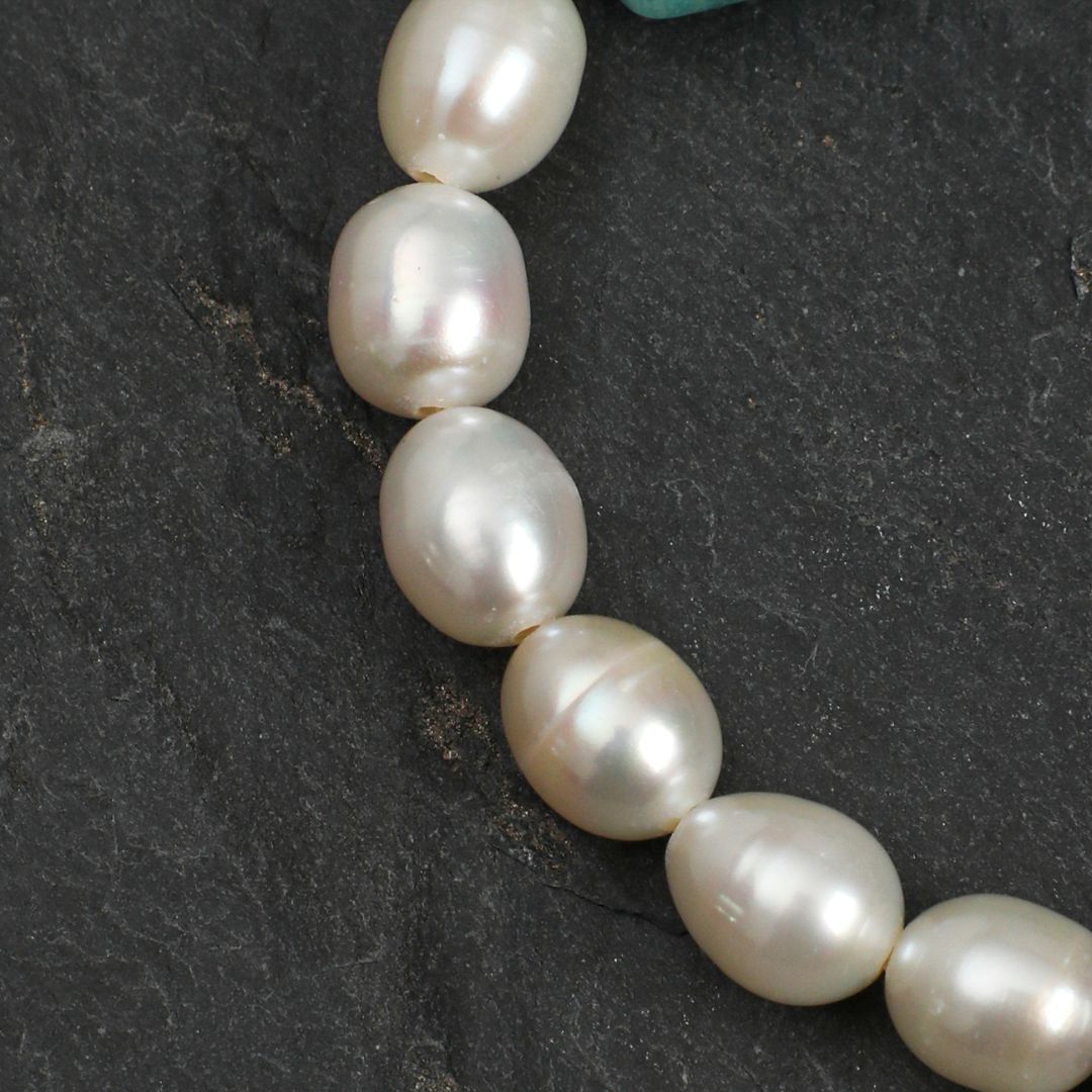 Tidal Form — Amazonite & Pearl Bracelet