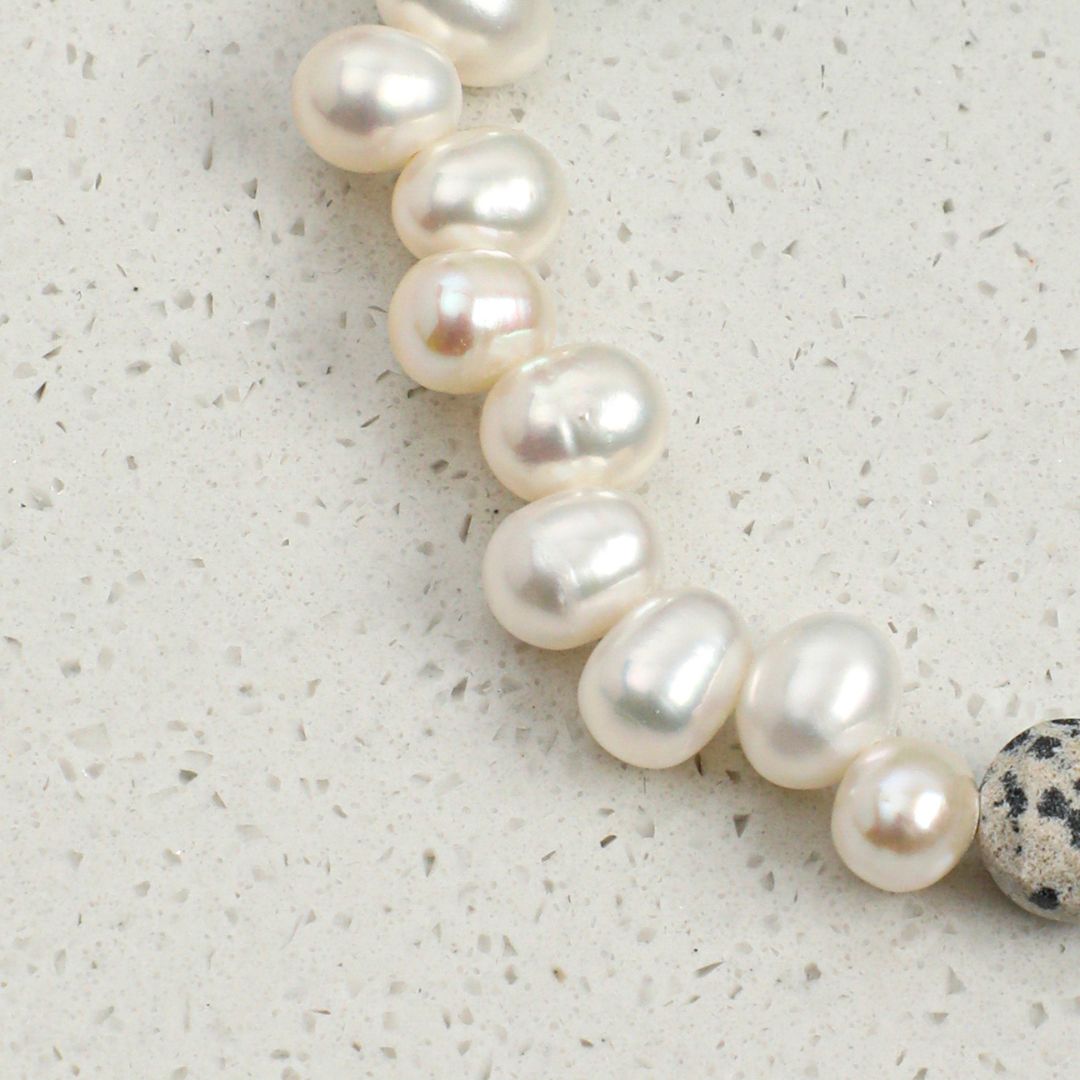 Tidal Stone — Amazonite & Pearl Bracelet
