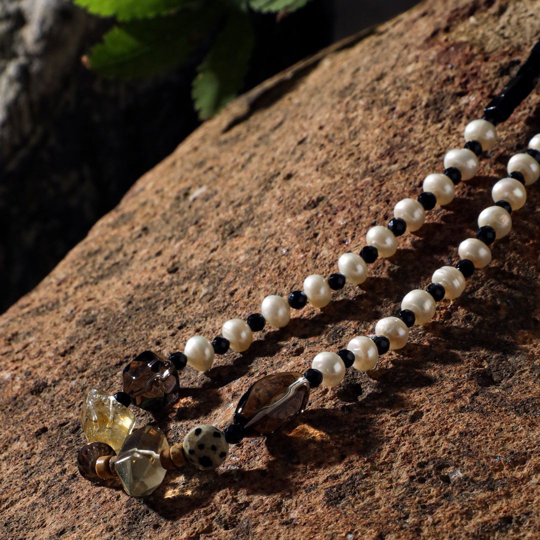 Umber Rhythm — Smoky Quartz & Mixed Stone Necklace