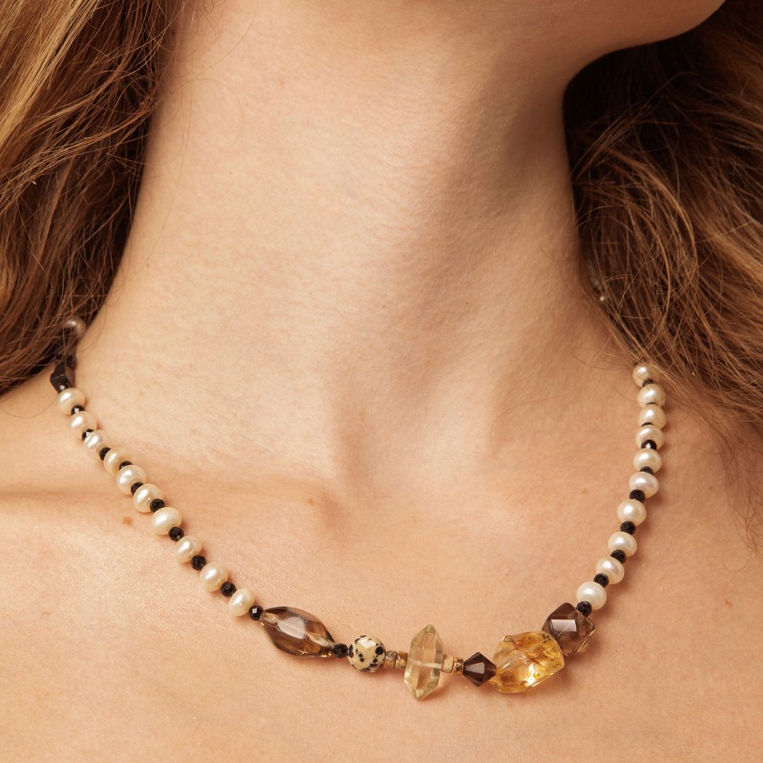 Umber Rhythm — Smoky Quartz & Mixed Stone Necklace