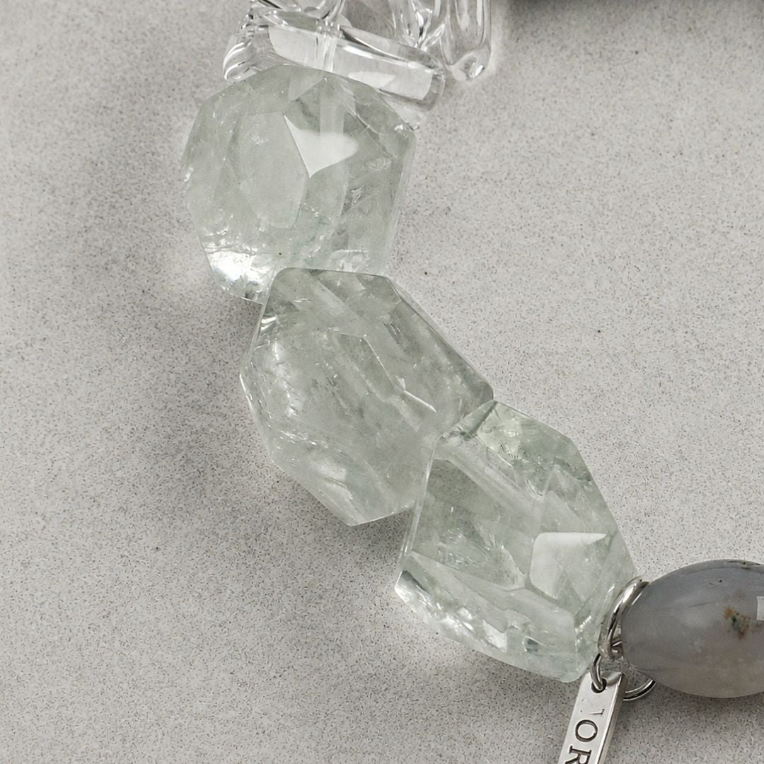 Verdure Glass — Green Quartz, Malachite & Pearl Bracelet