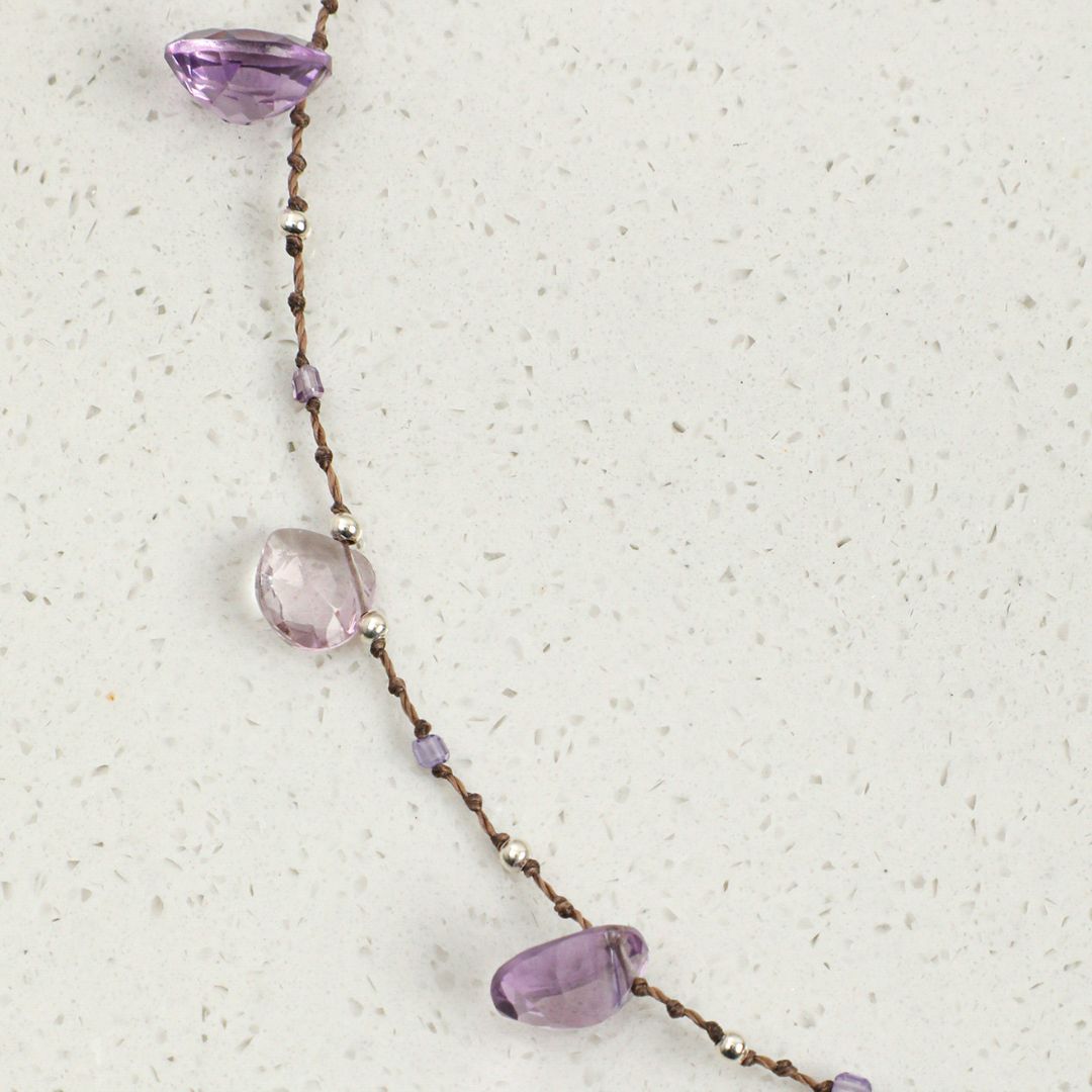 Violet Dew — Amethyst Drop Necklace