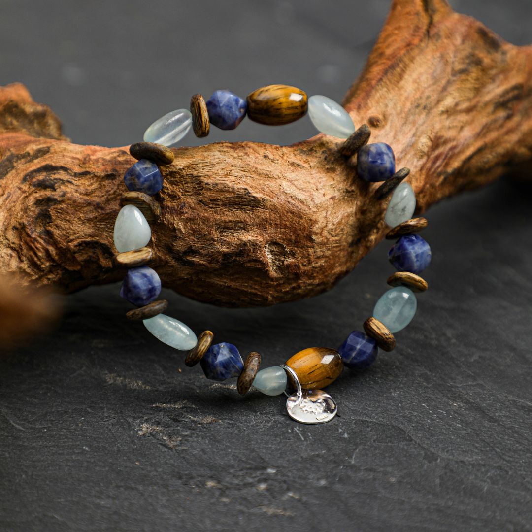 Cobalt Grove — Tiger Eye, Aquamarine & Blue Stone Bracelet