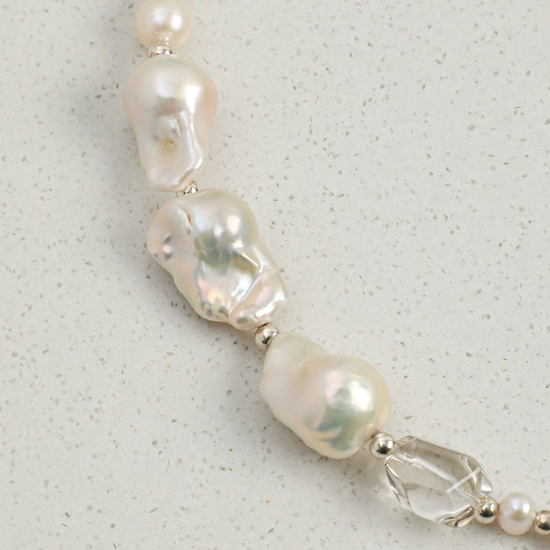 Frosted Current — Mixed Freshwater Pearl Necklace