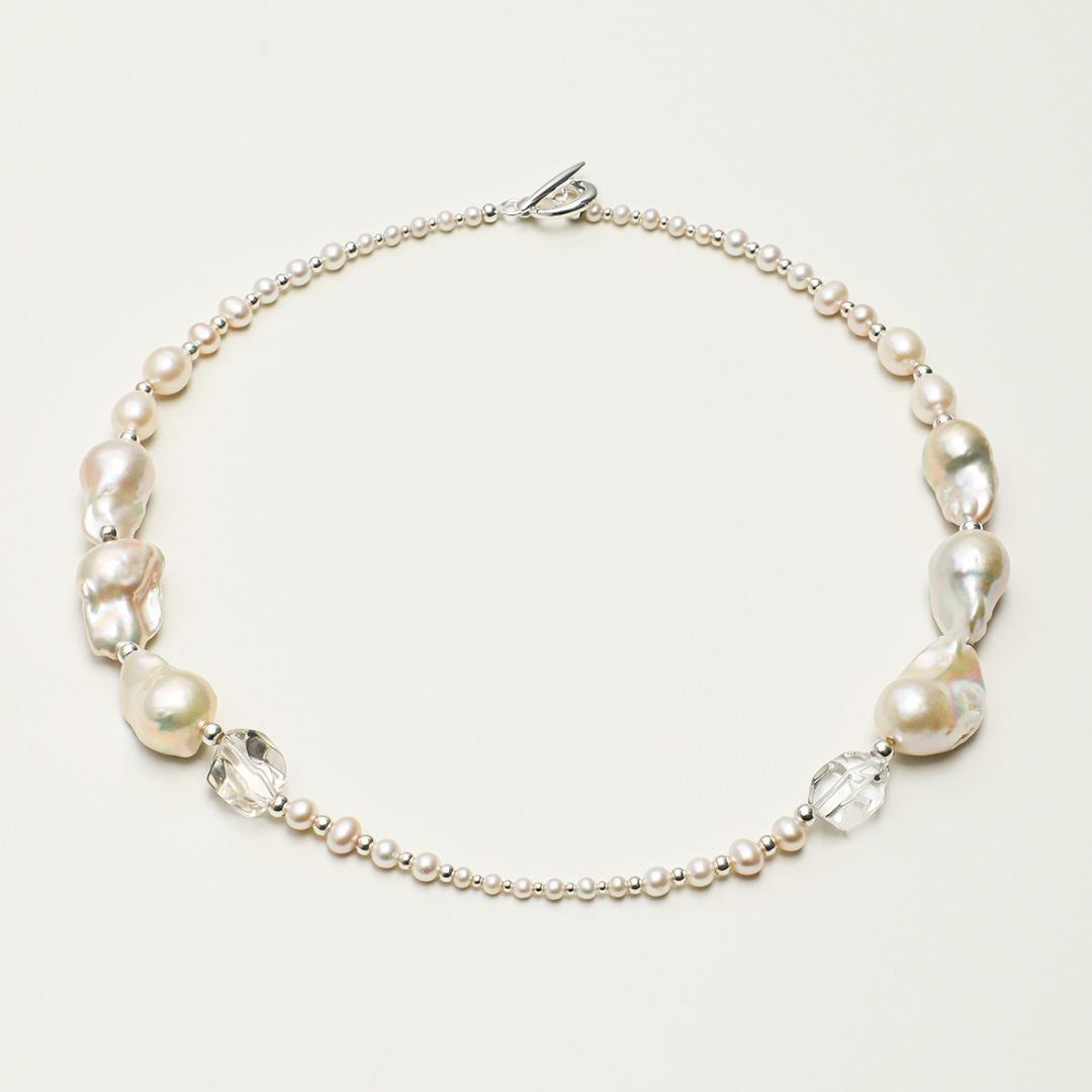 Frosted Current — Mixed Freshwater Pearl Necklace