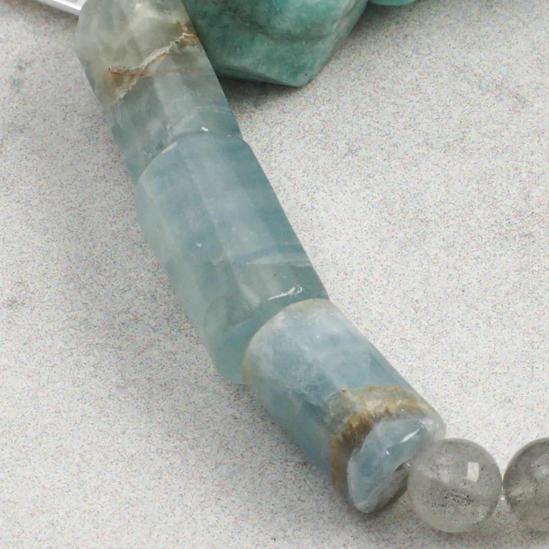 Glacial Passage — Amazonite, Blue Stone & Pearl Bracelet