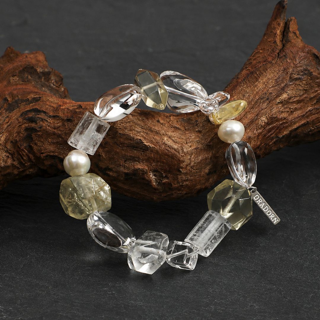 Golden Prism — Citrine & Clear Quartz Bracelet