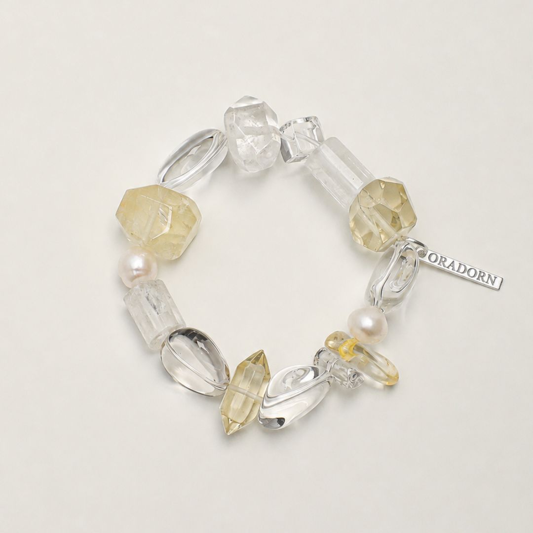 Golden Prism — Citrine & Clear Quartz Bracelet