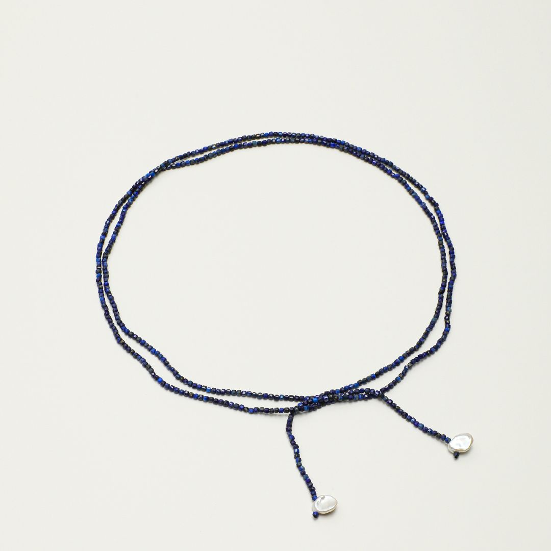 Indigo Orbit — Lapis Lazuli Wrap Necklace