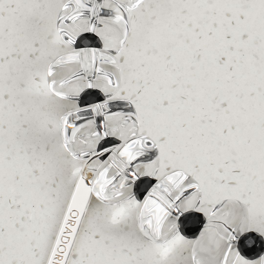 Inkscatter — Clear Quartz & Pearl Bracelet