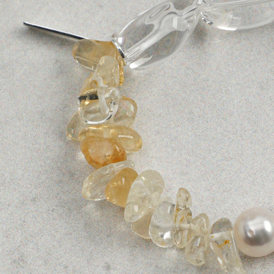 Lucent Amber — Clear Quartz, Citrine & Pearl Bracelet