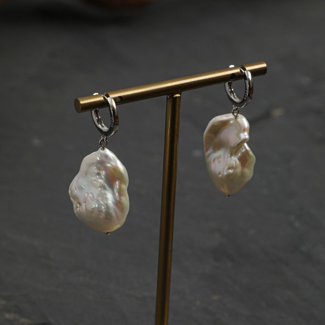 Lustre Form — Oversized Baroque Pearl Earrings