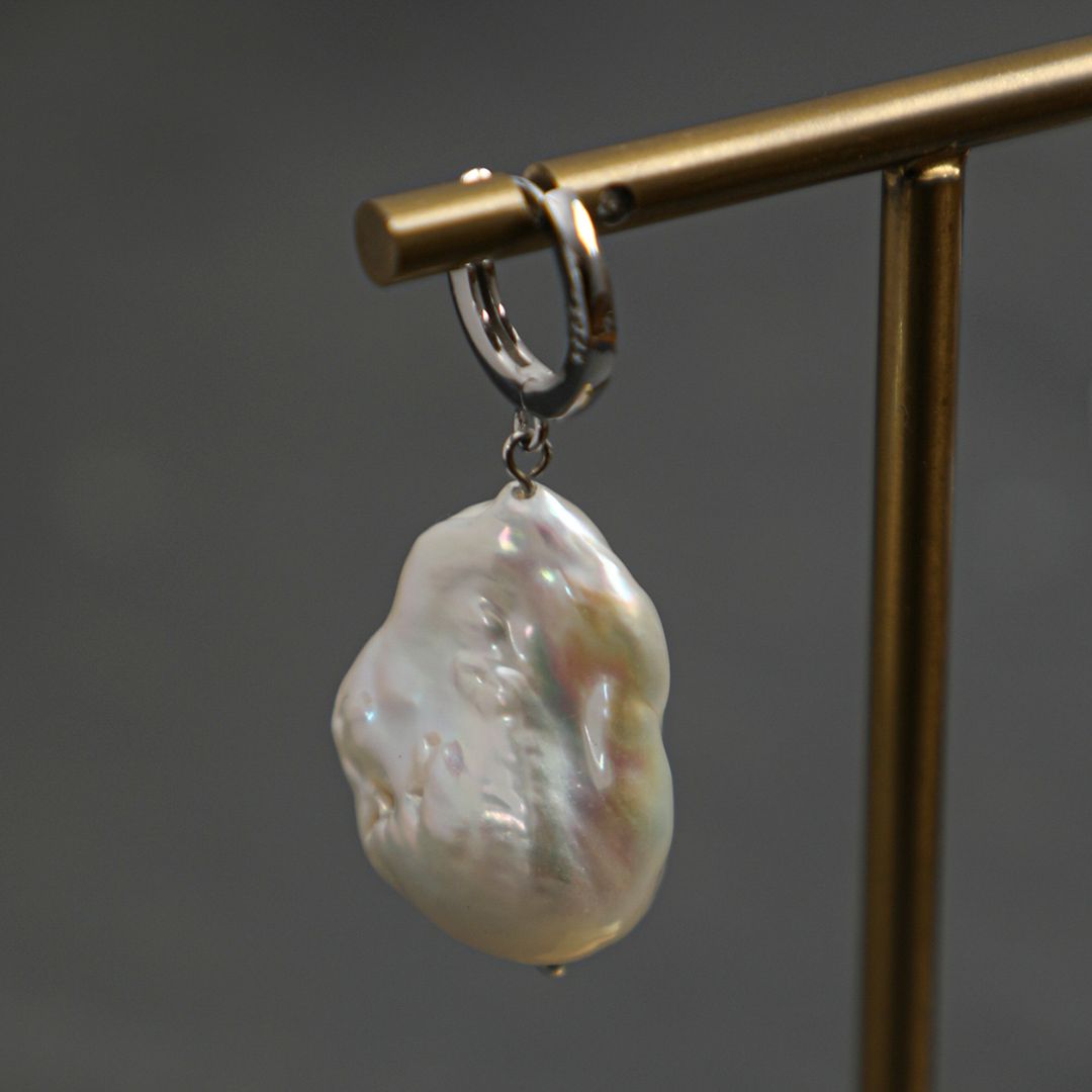 Lustre Form — Oversized Baroque Pearl Earrings