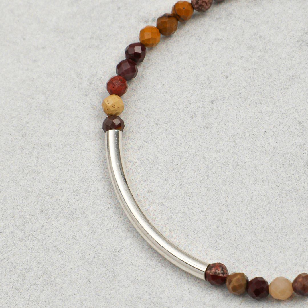 Misted Ember — Moonstone, Pearl & Gemstone Triple-Wrap Bracelet