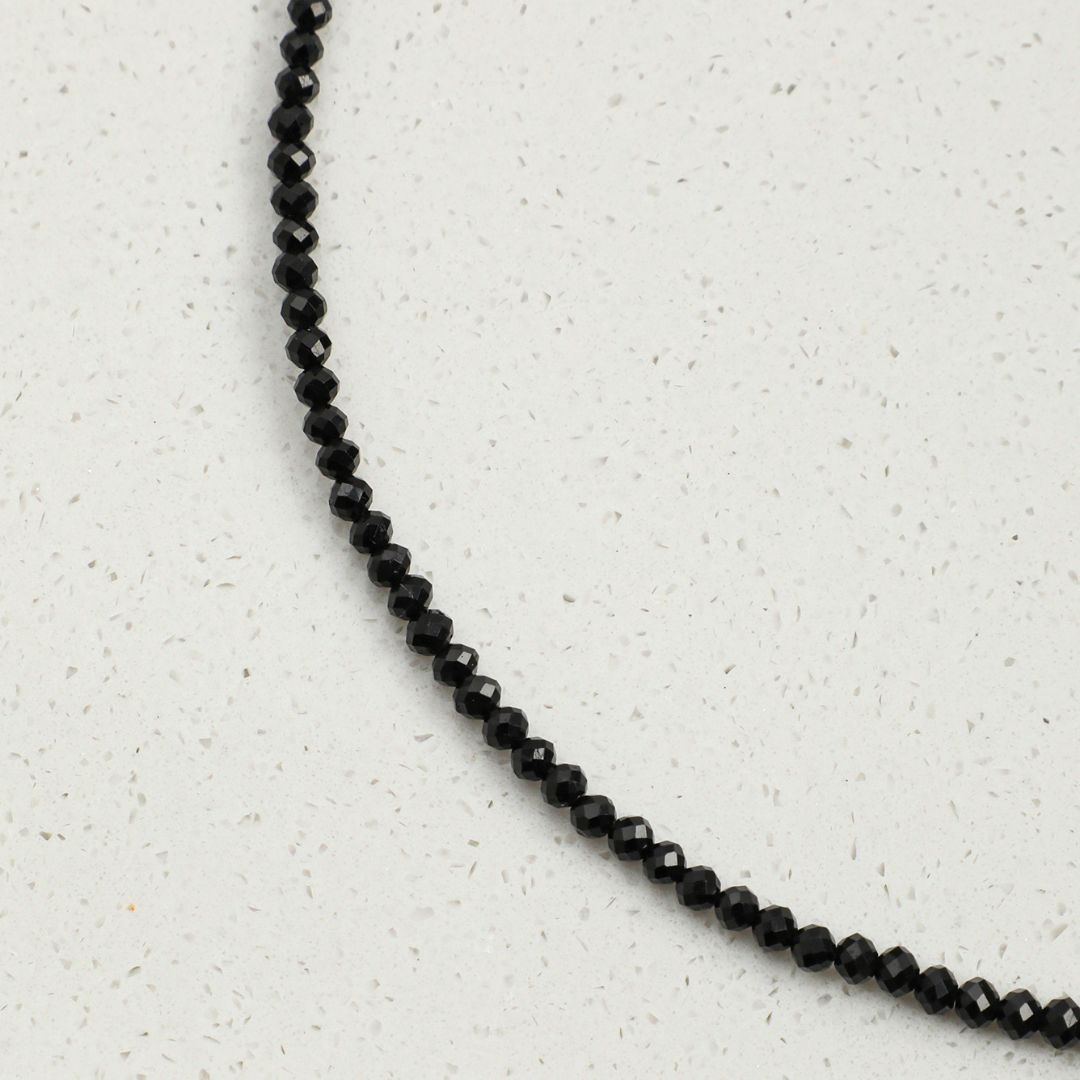 Noir Dew — Black Tourmaline & Baroque Pearl Necklace