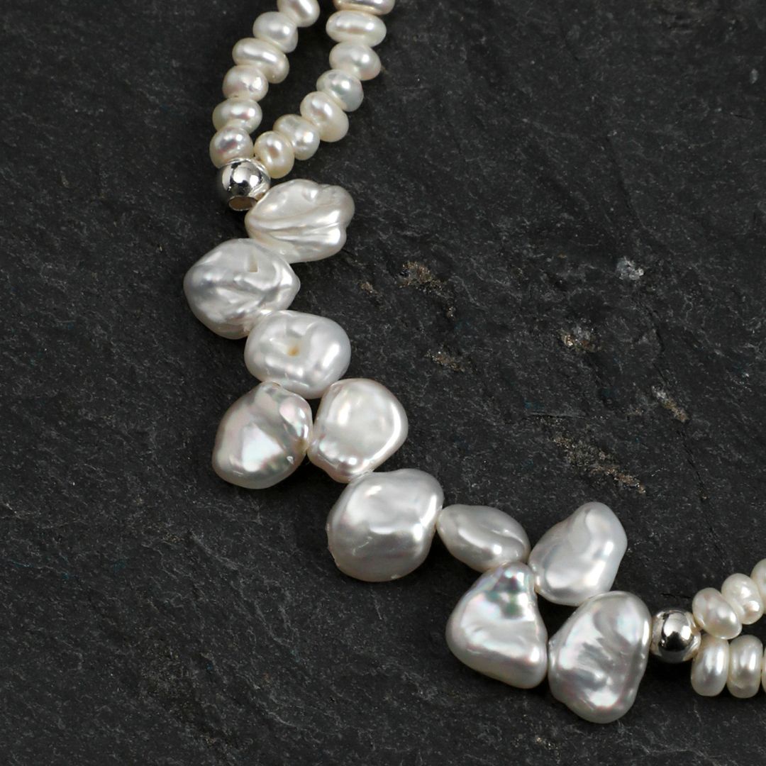 Pearl Cascade — Freshwater Pearl & Crystal Bracelet