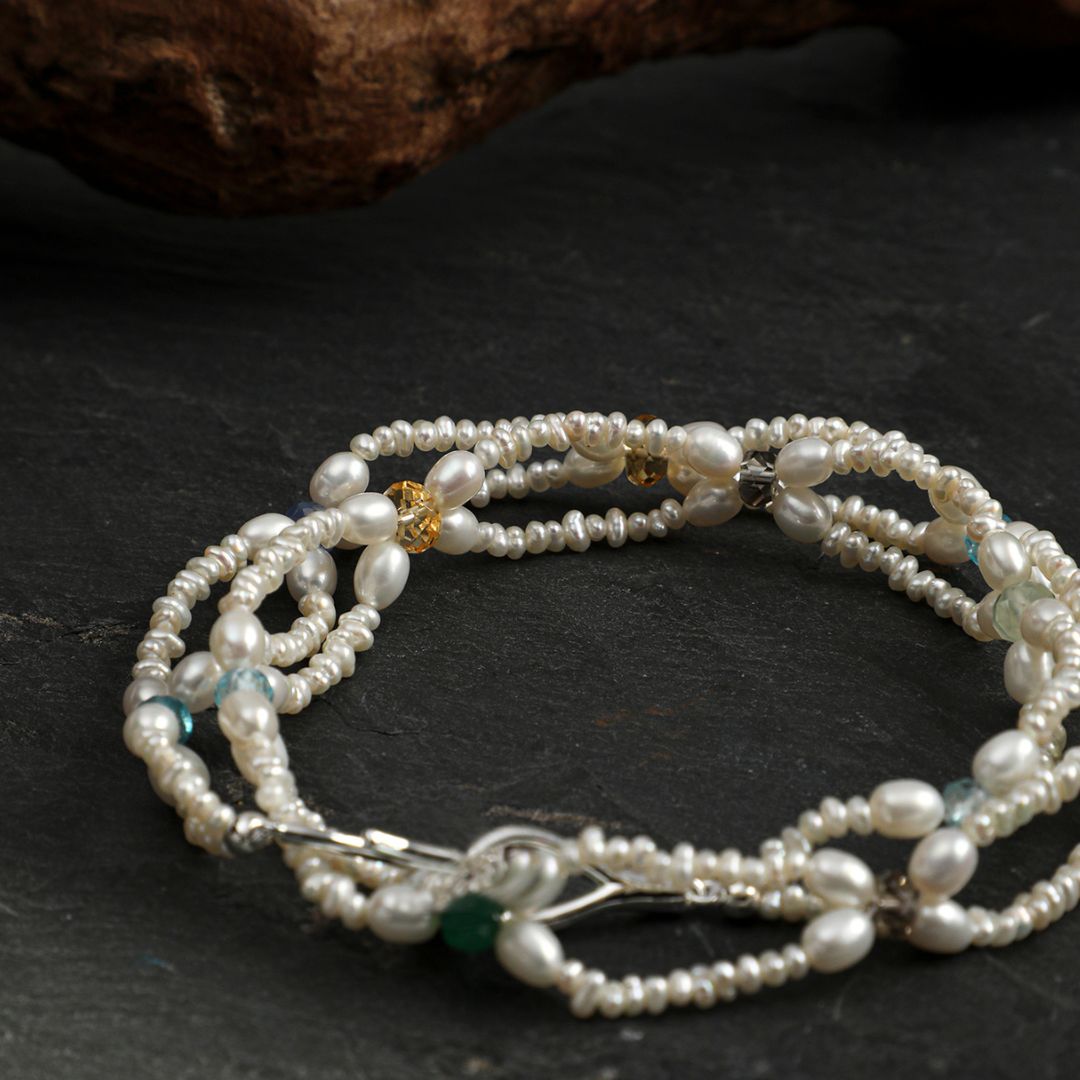 Pearl Link — Pearl & Multistone Necklace