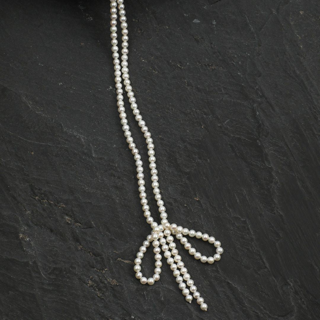 Pearl Ribbon — Freshwater Pearl Bow Necklace
