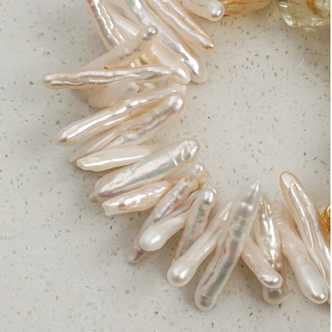 Pearl Tide — Citrine & Baroque Pearl Bracelet