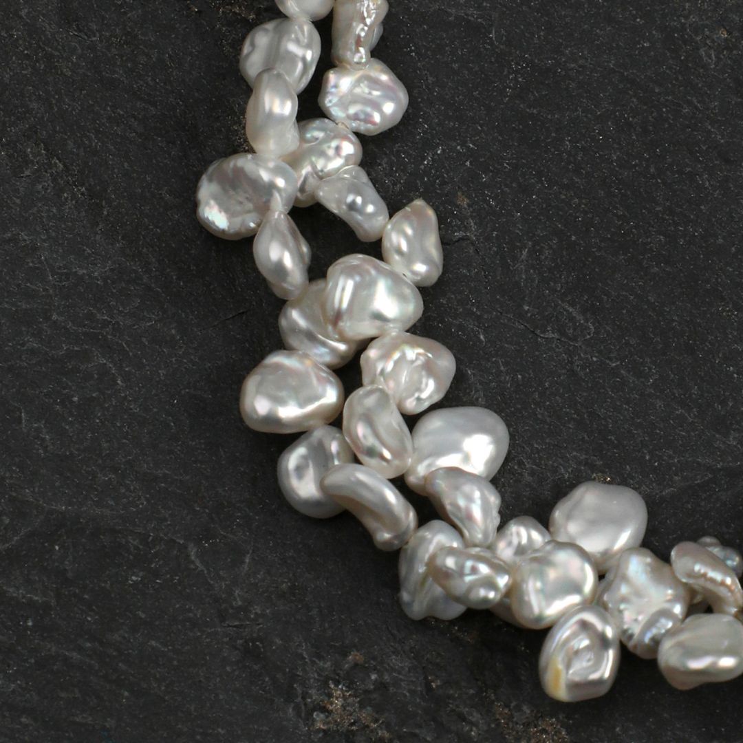 Petal Drift — Baroque Pearl & Clear Quartz Bracelet