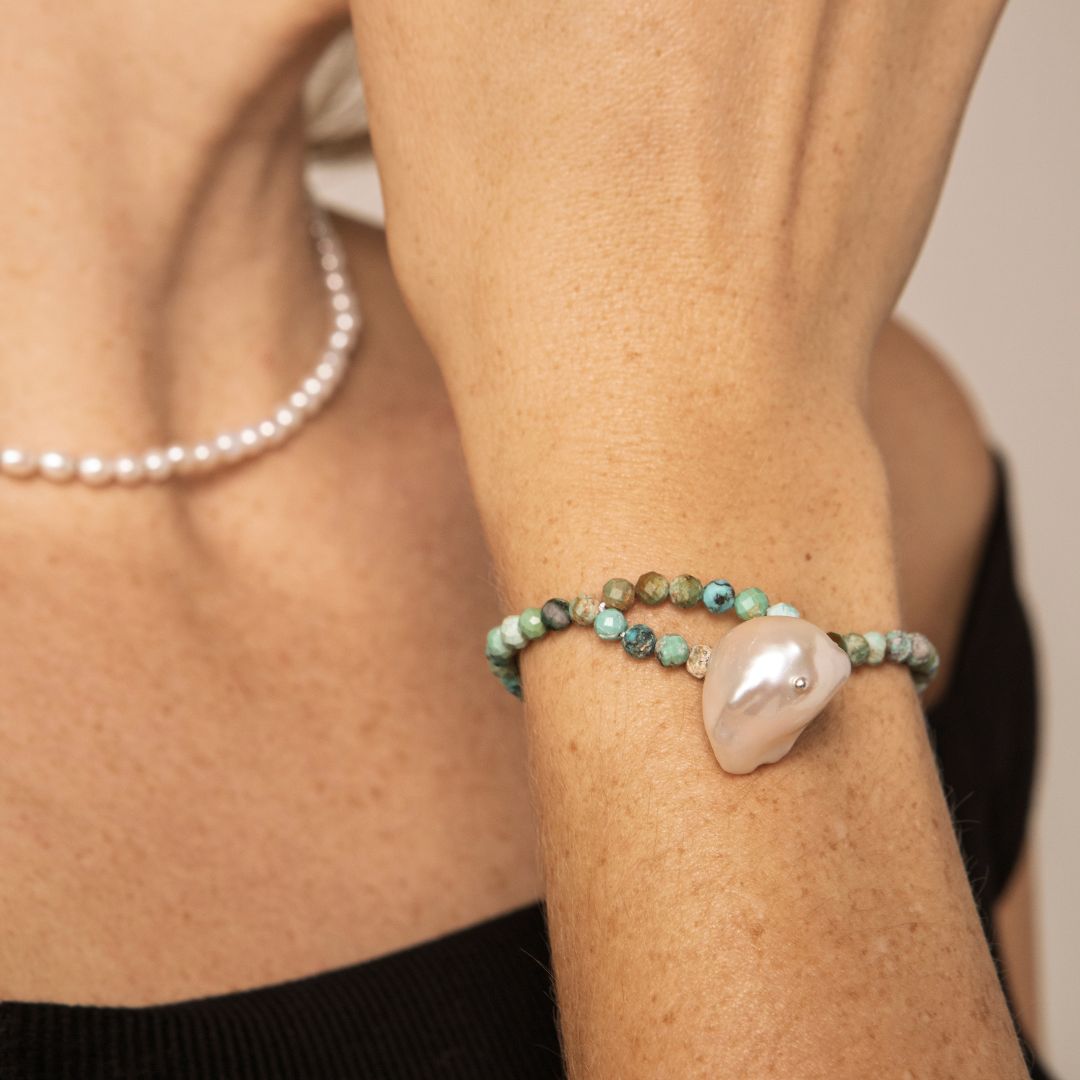 Phoenix Moon — Phoenix Stone & Baroque Pearl Bracelet