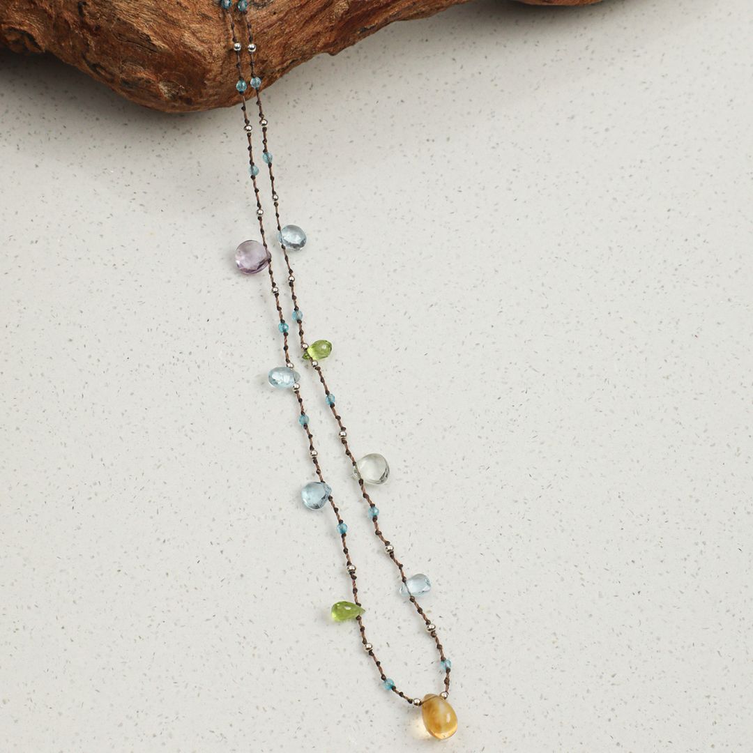 Prism Drops — Mixed Gemstone Drop Necklace