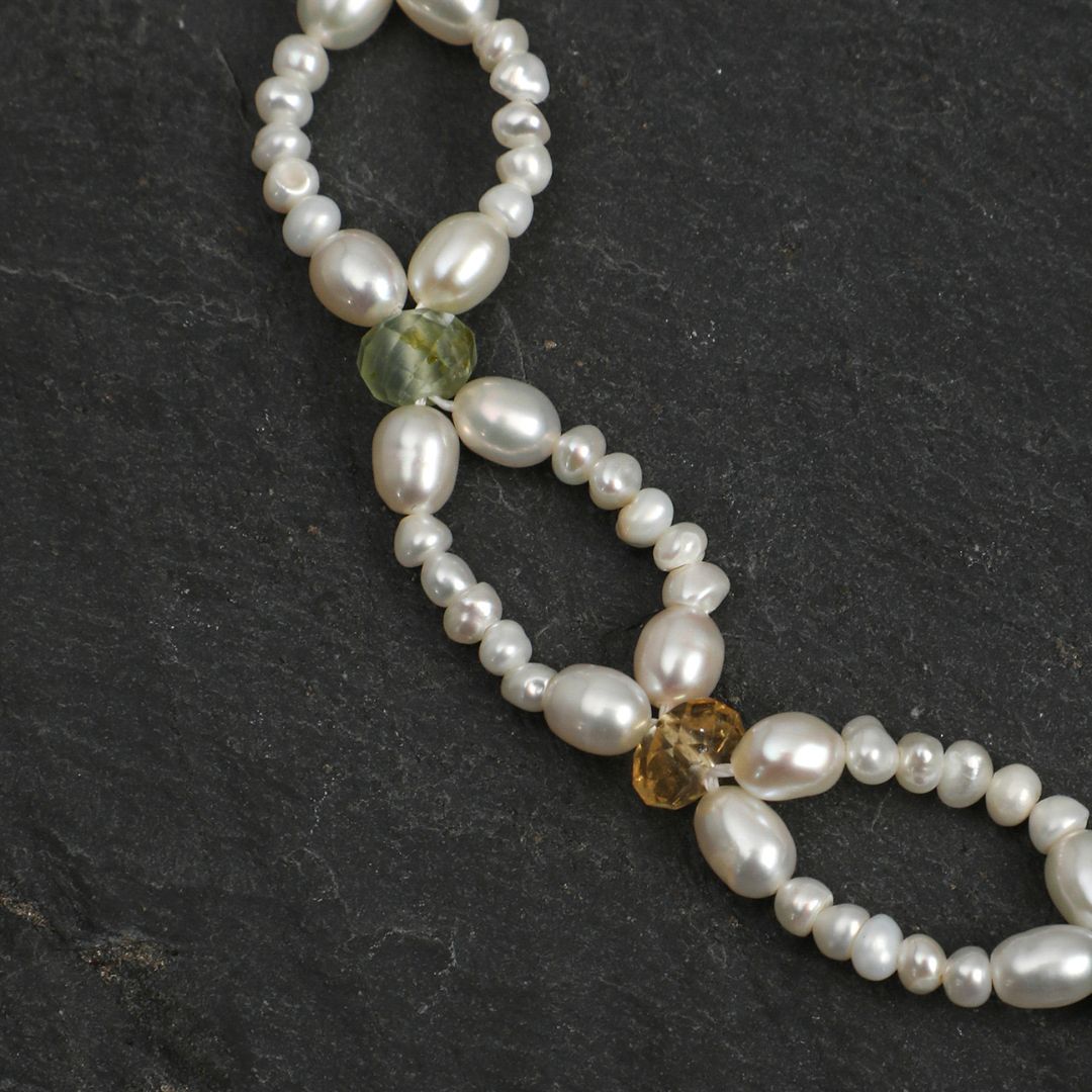 Prism Loop — Pearl & Multistone Double-Strand Bracelet