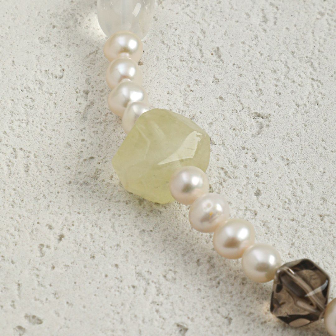 Prism Sequence — Pearl & Mixed Stone Necklace