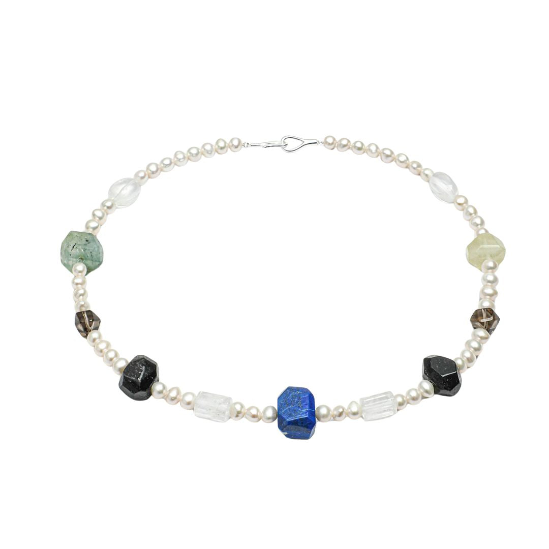 Prism Sequence — Pearl & Mixed Stone Necklace